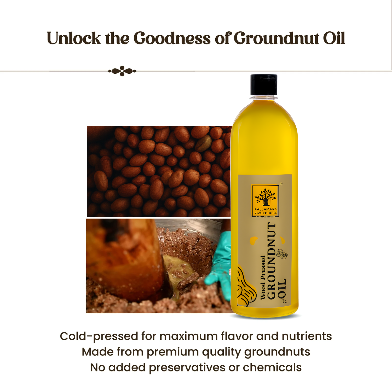 Wood Pressed Groundnut Oil