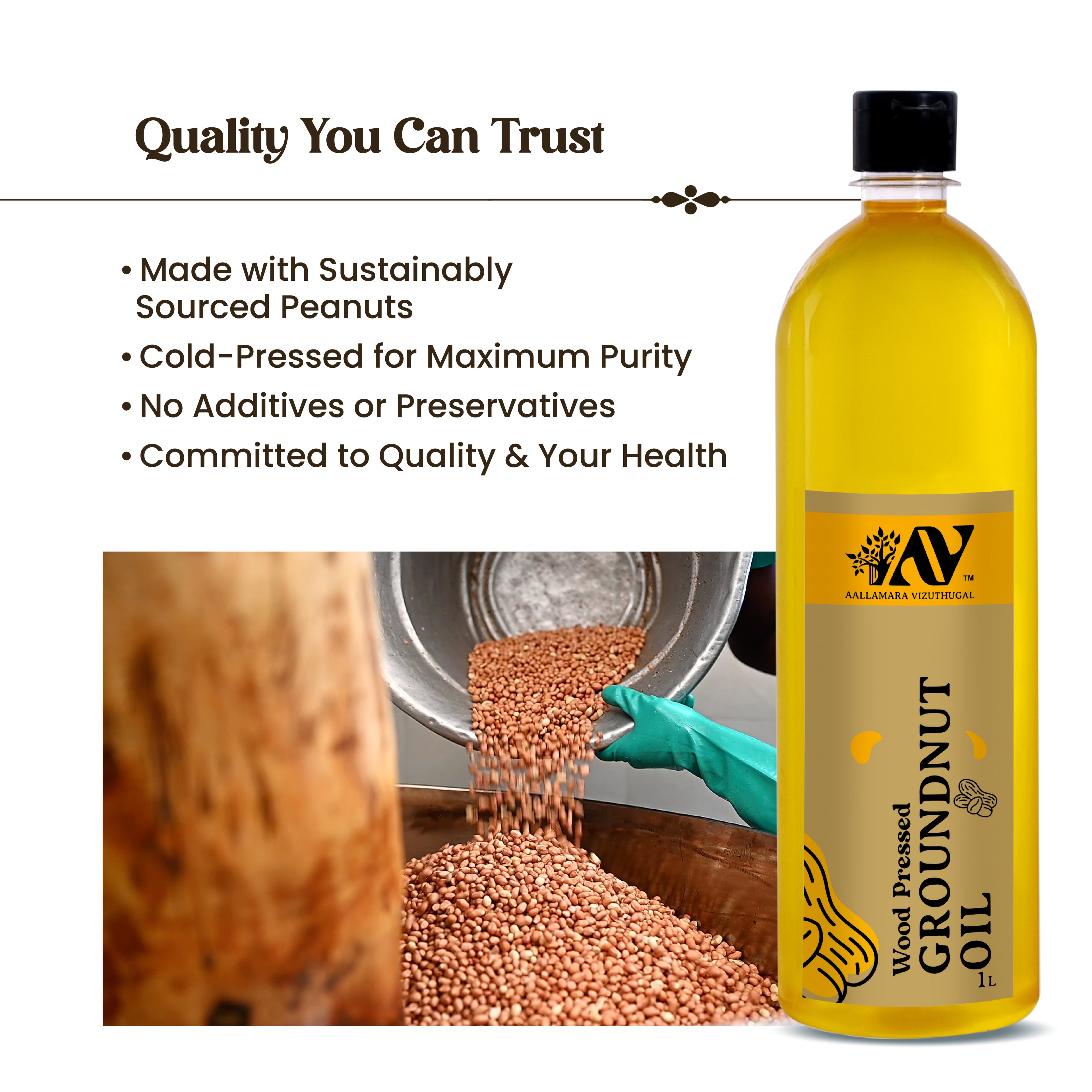Wood Pressed Groundnut Oil
